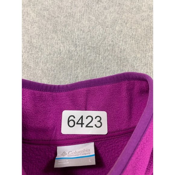 Columbia Fleece 4 Snap Midweight Pullover (Women's Large) Purple - Picture 12 of 13